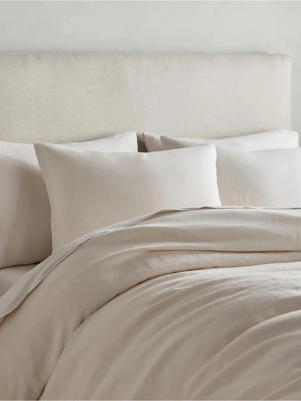 Quince European Linen Duvet Cover Set Full Queen Sand NWT 3pc Best Seller
